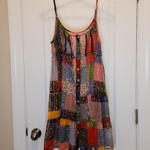 Patchwork fabric dress